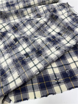 Рубашечная клетка рваная с эффектом варки Синий 10850