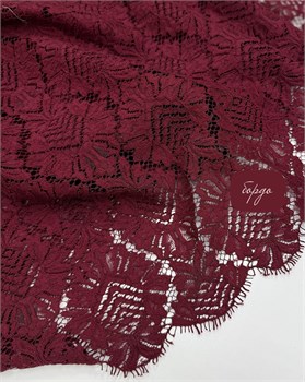 Кружево кордовое Вензеля Бордо 10858