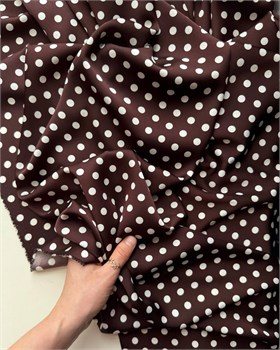 Искусственный шелк Горох шоколад 10988
