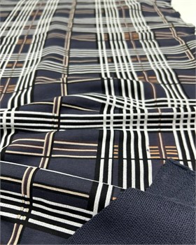 Футер 3-х нитка петля принт Клетка на сером 10990