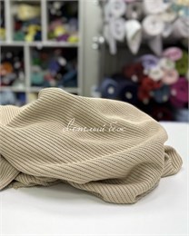 Вязаный хлопковый трикотаж Светлый беж 10880