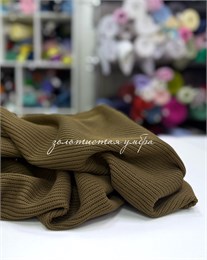 Вязаный хлопковый трикотаж Золотистая умбра 10882