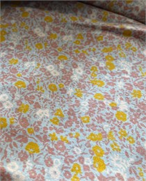 Фланель плательно-рубашечная Цветы на серо-голубом 10929