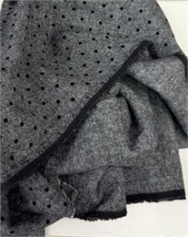 Костюмная ткань с шерстью Горошки серый 10940