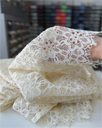 Кружево кордовое Узор сливочный new 10998